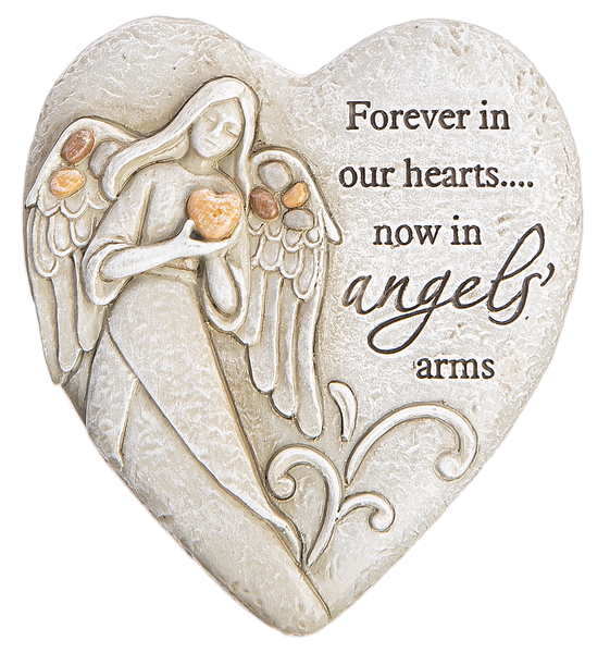 Memorial Pebble Angel Heart Figurines