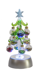 Light Up Glass Christmas Tree with Ornaments