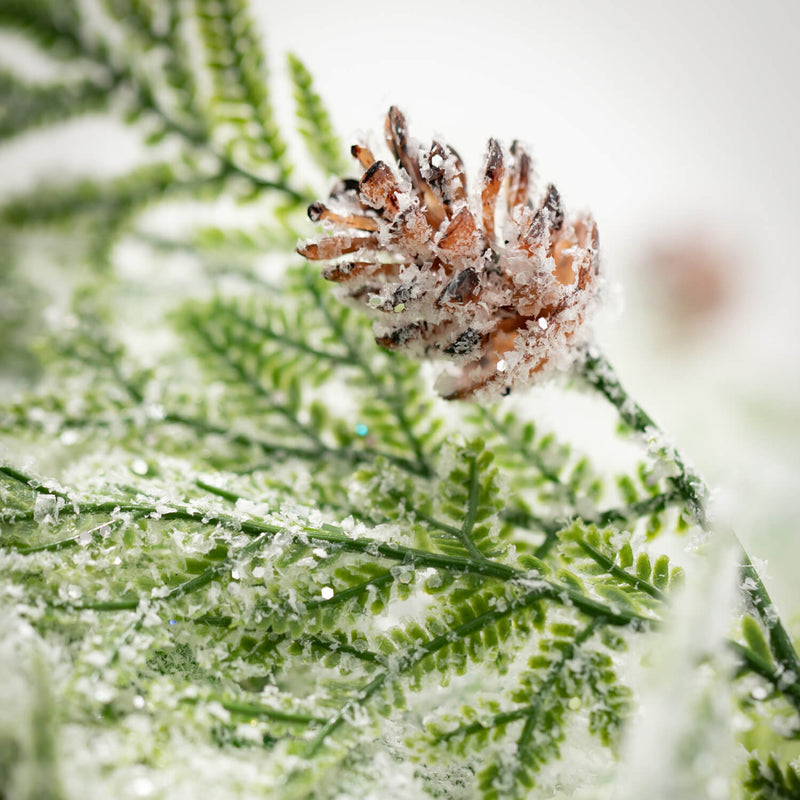 Frosted Fern Pinecone Spray