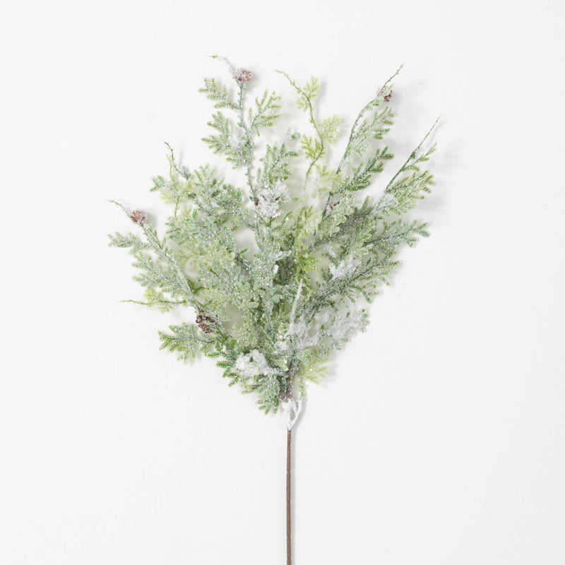 Frosted Fern Pinecone Spray