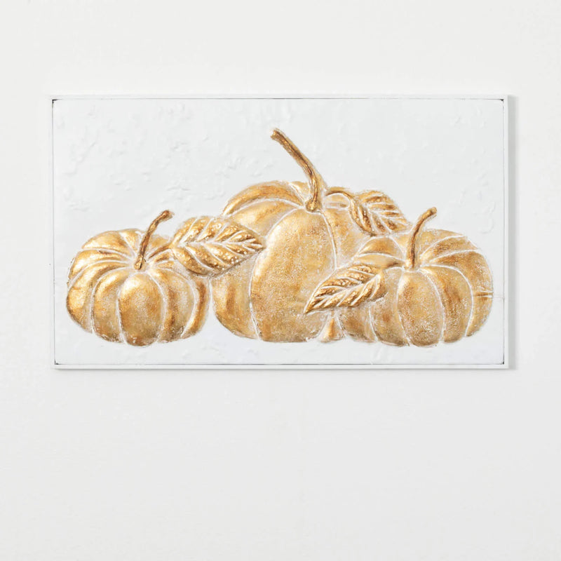 Gilded Pumpkin Metal Wall Art